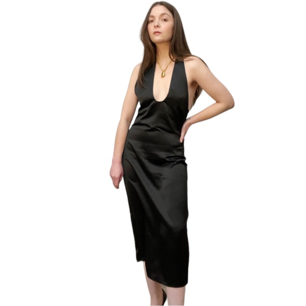*NWT* Jason Wu Satin Halter Midi Dress - Picture 1 of 4